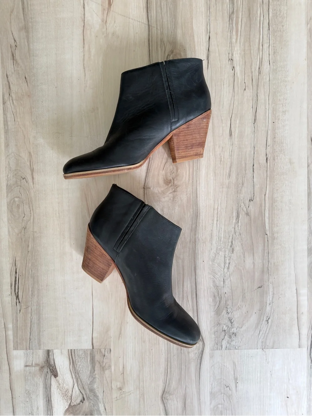 Rachel Comey Mars Ankle Booties- Black leather with Stacked Wood Heel - 9 - GUC - Picture 2 of 11